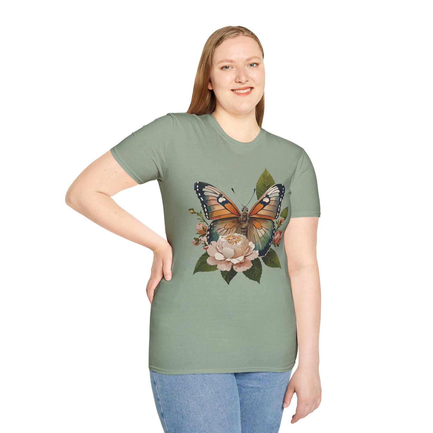 Monarch Butterfly Shirt Unisex Softstyle Cotton Tee Short Sleeve Gildan 64000 Everyday Wear