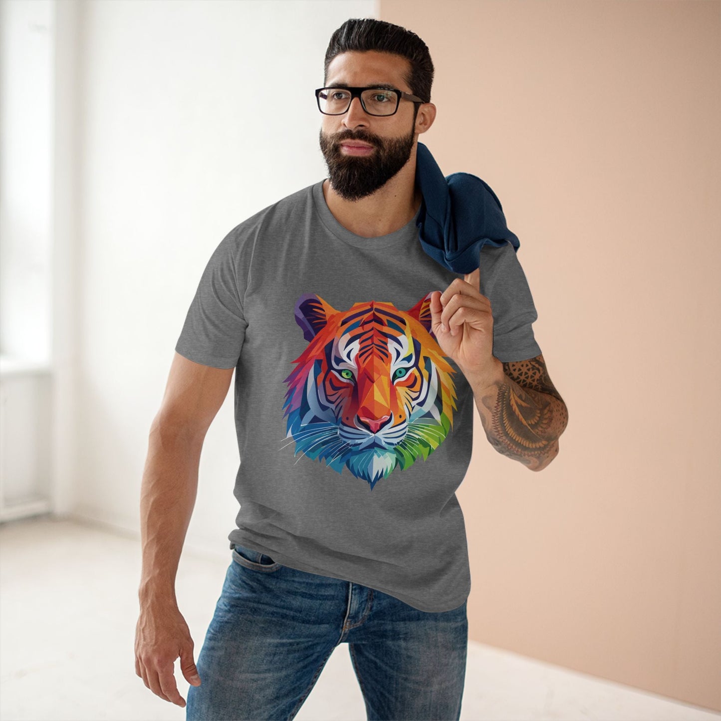 Tiger Animal Shirt Unisex Premium Cotton Tee With Original Art Design Retro2Nova Art Collection Exclusive Art Print
