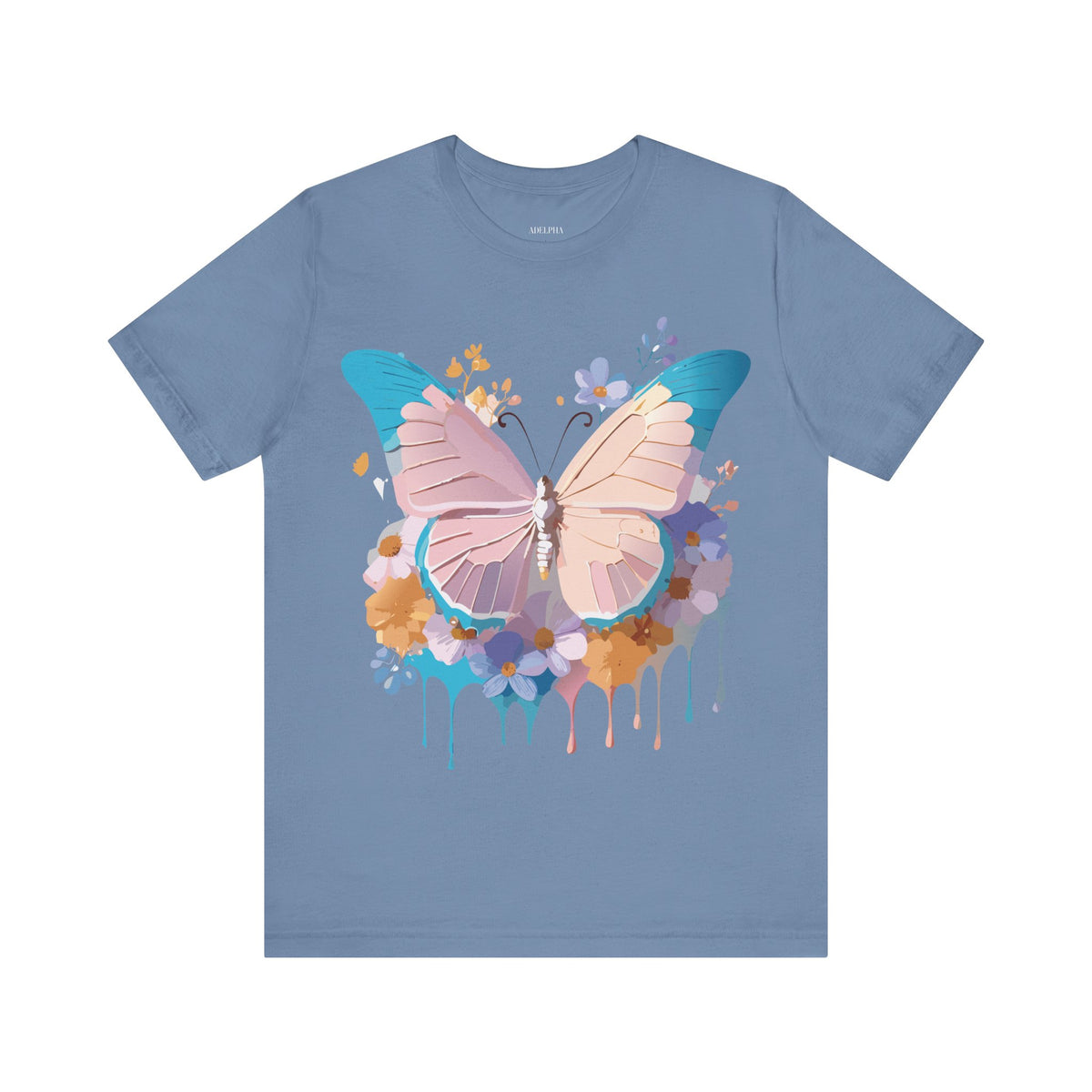 Butterfly Graphic Unisex Cotton Bella+Canvas Tee with Art Design n52