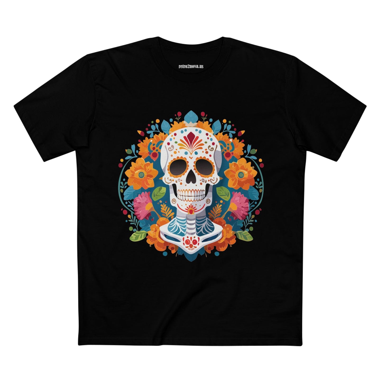 Skull Shirt Unisex Skeleton Tee Premium Cotton Staple With Original Art Design Retro2Nova