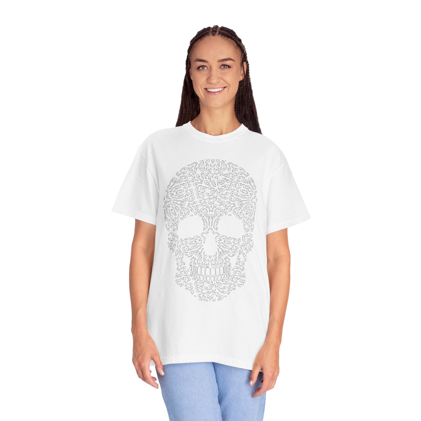 Unisex Cotton Tee Shirt with Skull