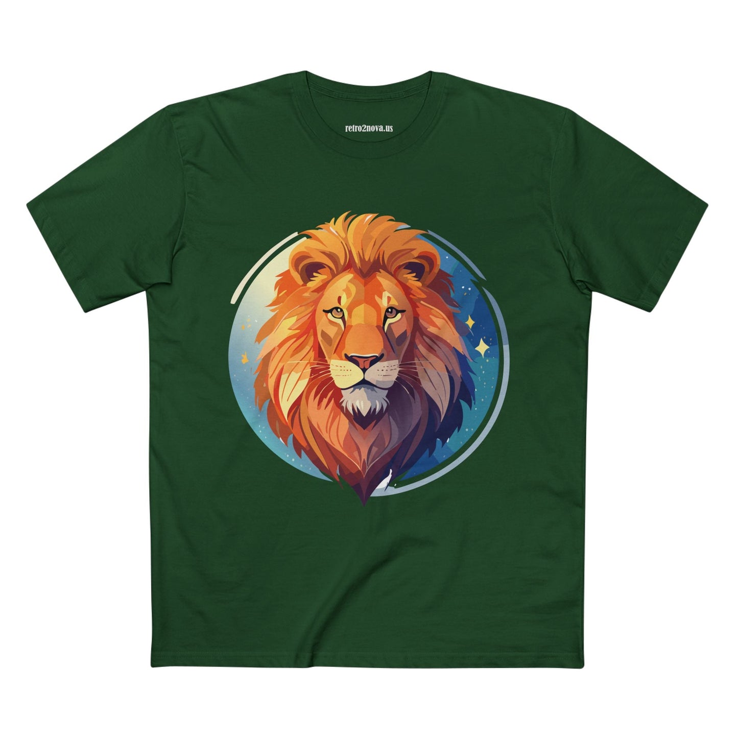Unisex Premium Cotton Staple Tee With Lion Art Design Retro2Nova Art Collection For Everyday Comfort And Breathable Fit