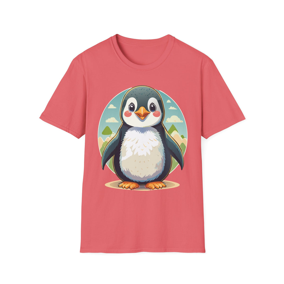 Cute Cartoon Penguin T-Shirt | Cute Penguin Illustration Tee, Winter Animal Shirt