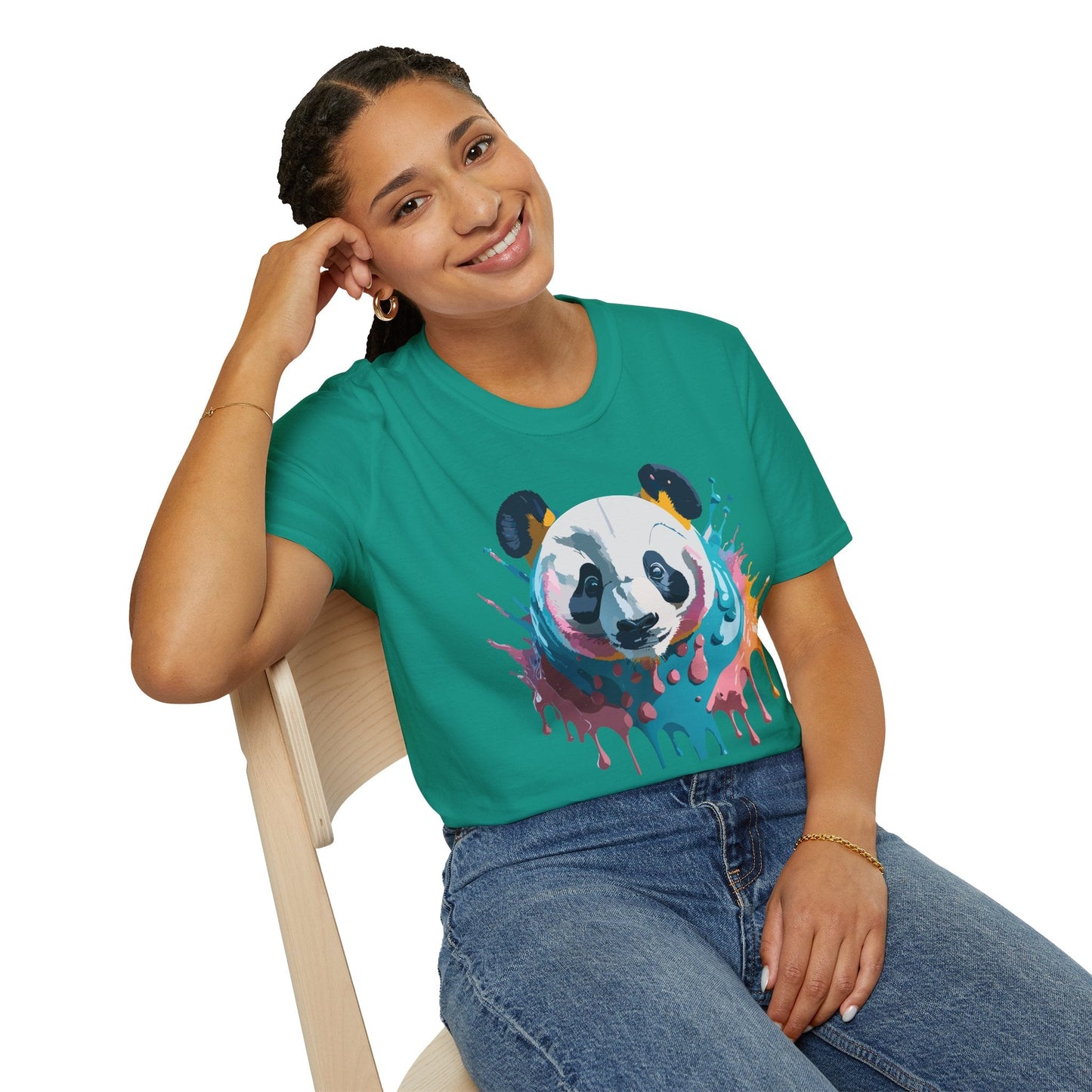 Panda Shirt Unisex T Shirt Gildan Softstyle 64000 Panda Graphic Animal Tee 100 Percent Cotton