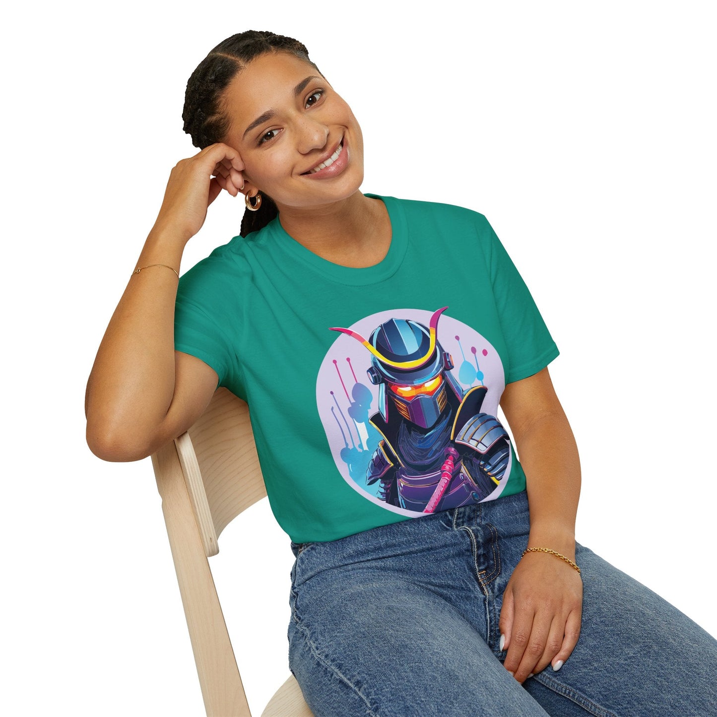 Unisex Samurai Shirt Gildan Softstyle Tee Hundred Percent Ring Spun Cotton Comfort