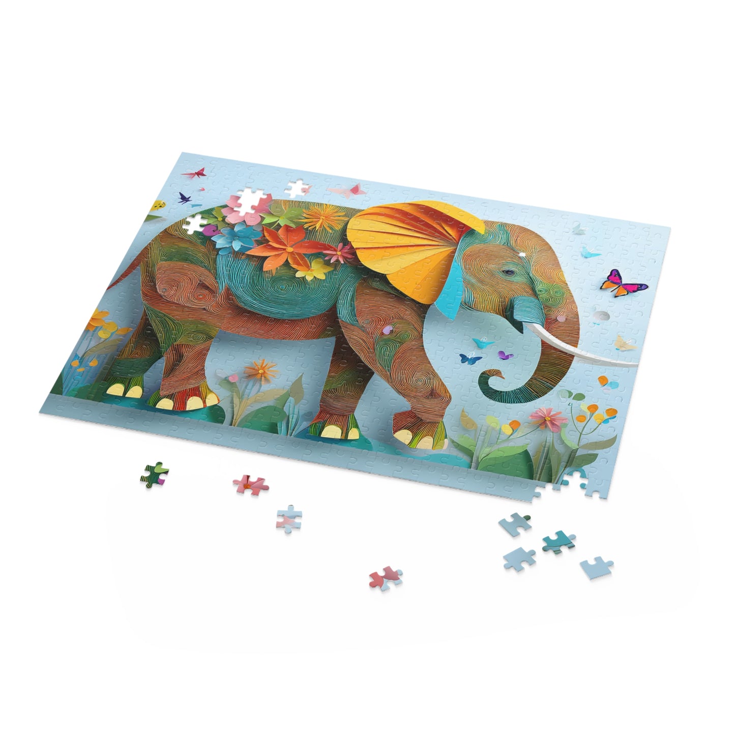 3D Bright Elephant Puzzle 500-Piece | Elephant Puzzle 500-Piece Ages 9+