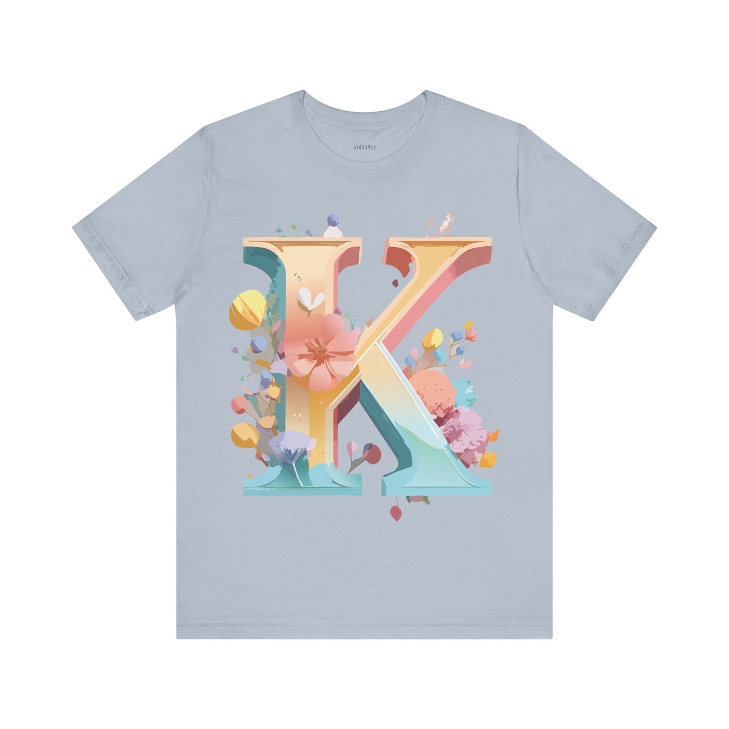 Letter K Shirt Unisex Graphic Tee With Vintage Inspired Artwork By Adelpha Short Sleeve