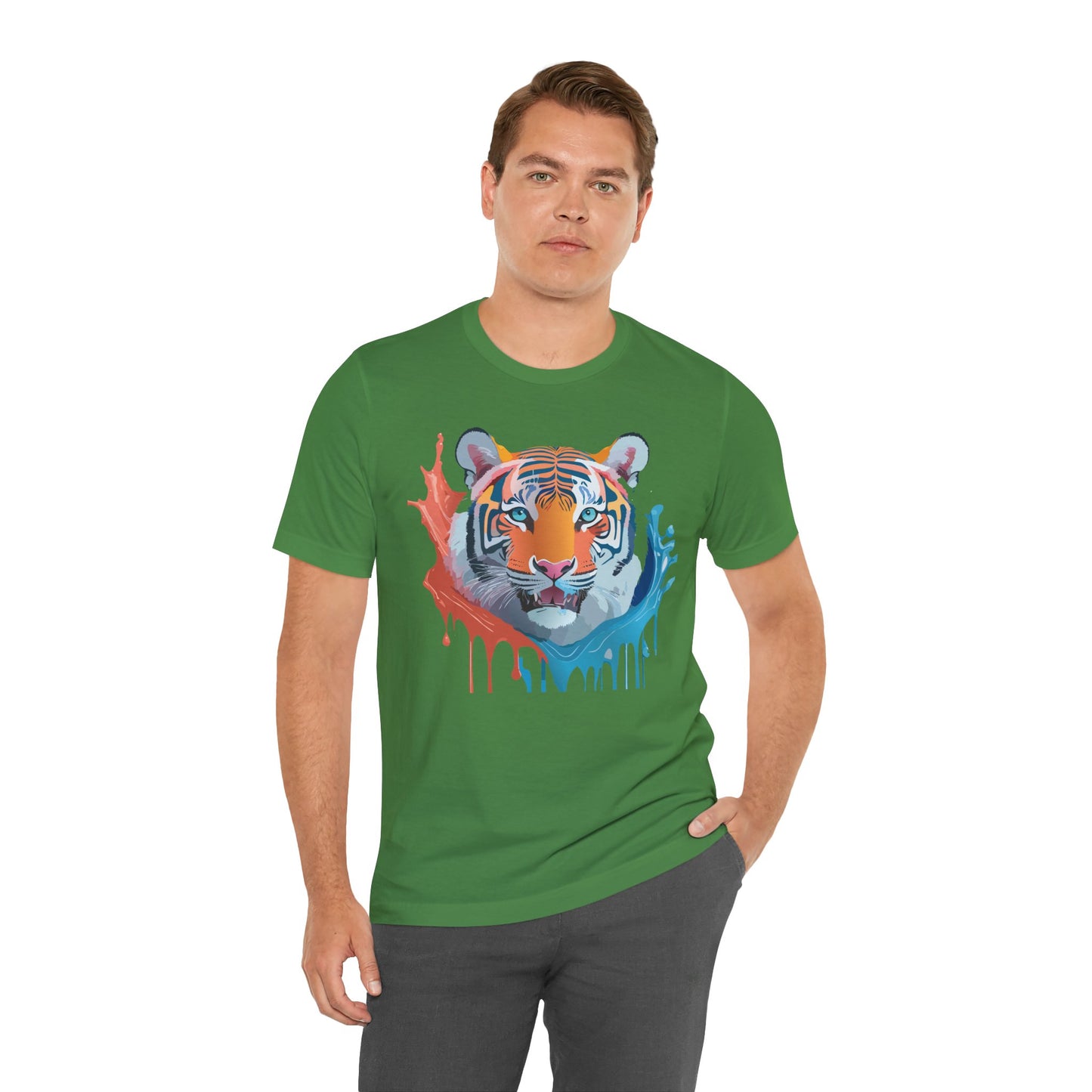 Unisex Tiger Tee, Animal Shirt, Tee Shirt with Tiger, Art T-Shirt, Animal Tees, Big Cat Shirt, Art Design T-Shirt 5