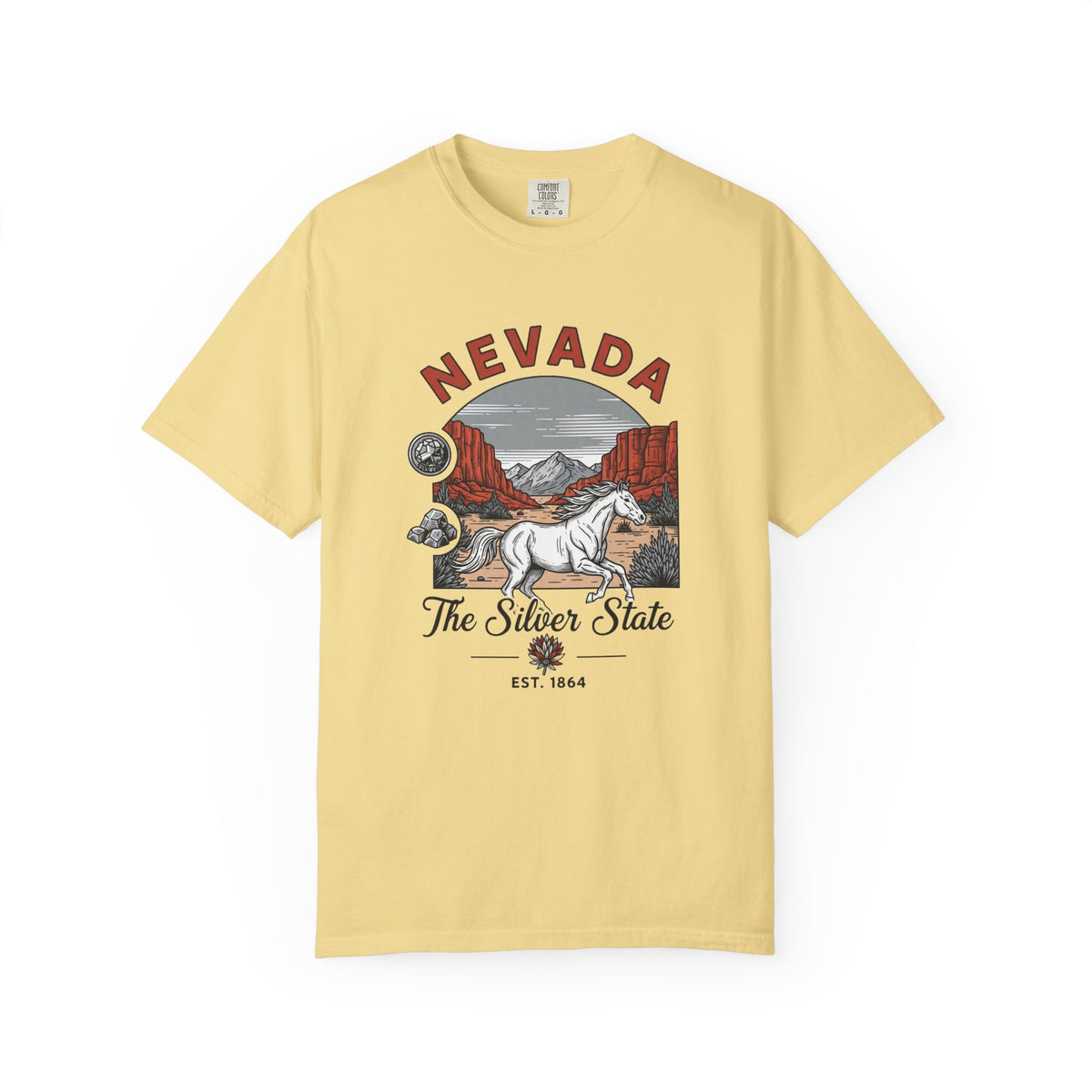 Nevada State Vintage Travel Tourist Graphic Tee Unisex 100 Cotton Comfort Colors T-Shirt