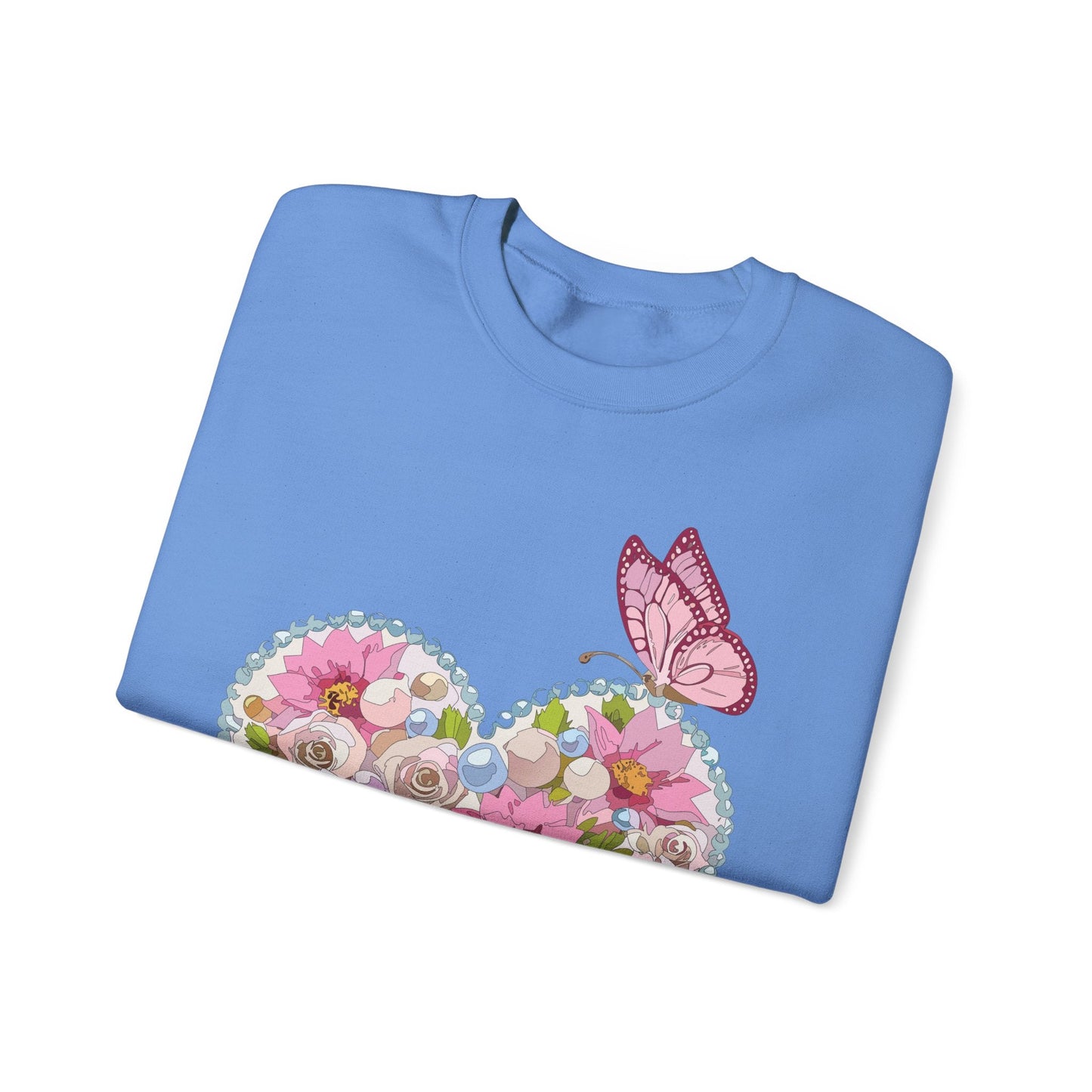 Floral Heart Sweatshirt Unisex Heavy Blend Crewneck 50 Cotton 50 Polyester Valentine's Day