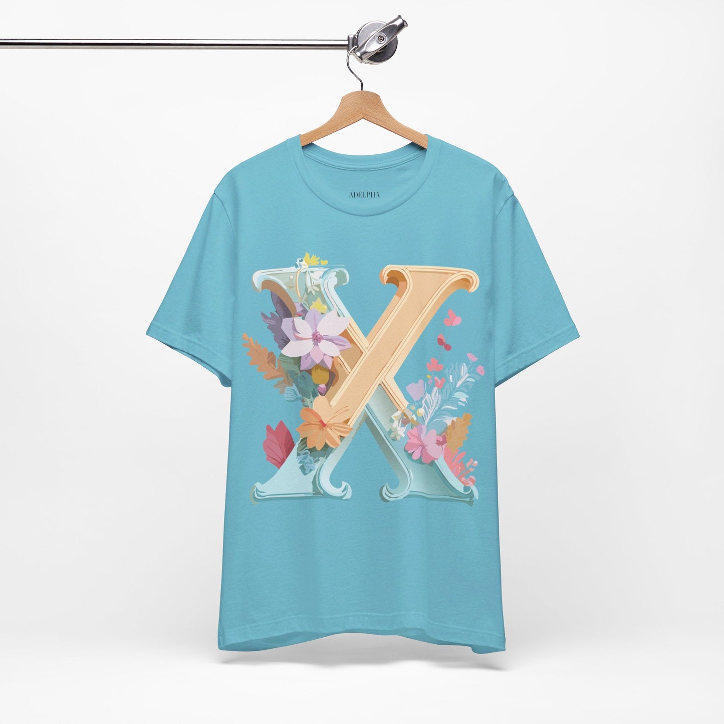 Letter X Shirt Unisex Graphic Tee Adelpha Vintage Inspired Artwork Short Sleeve Edition