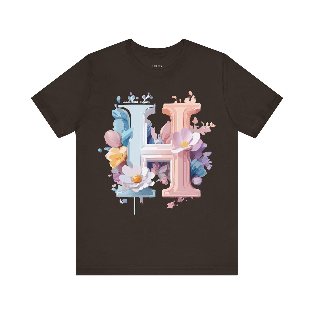 Letter H Graphic Unisex Cotton Bella+Canvas Tee with Art Letter Design