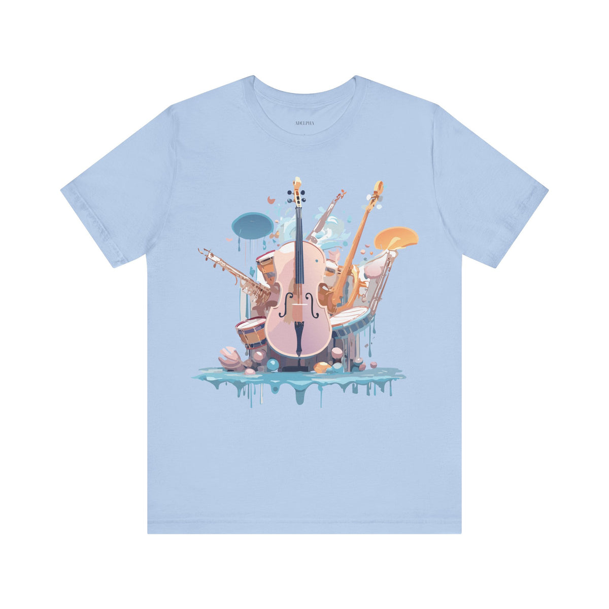 Music Graphic Unisex Cotton Bella+Canvas Tee with Art Design n161
