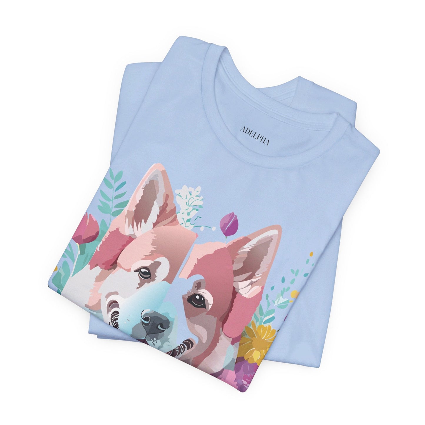 Unisex Graphic Dog Shirt Vintage Inspired Tee With Adelpha Artwork Short Sleeve Tee
