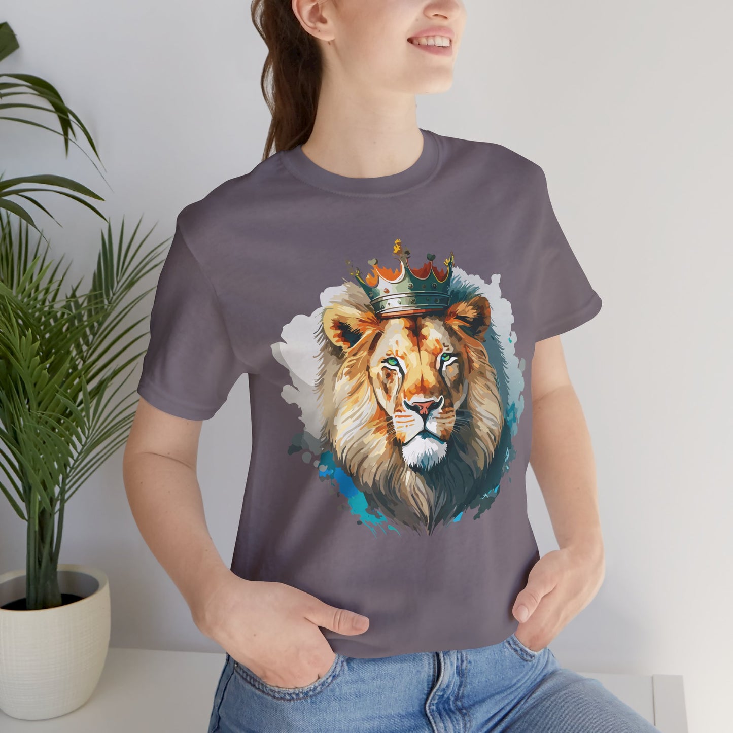 Lion Shirt, Animal Shirt, T-Shirt with Lion, Art Design Tee, Animal Tees, Safari T-Shirt, Crown Tee 13