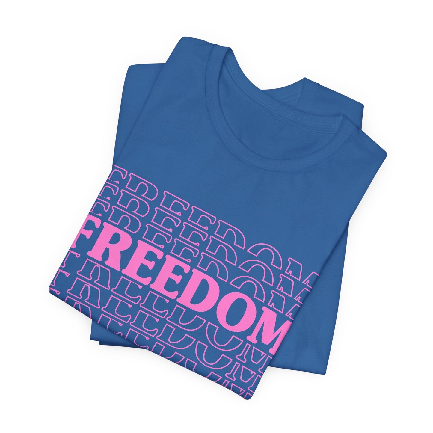 Freedom Text Graphic Unisex Cotton T-Shirt a8