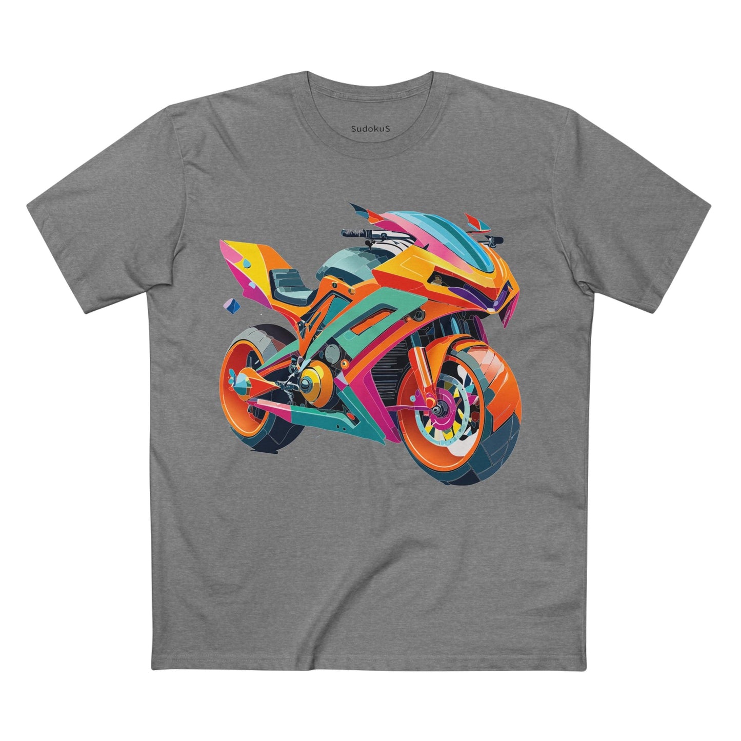 Moto Bike Graphic Unisex 100 Cotton Staple Tee 6