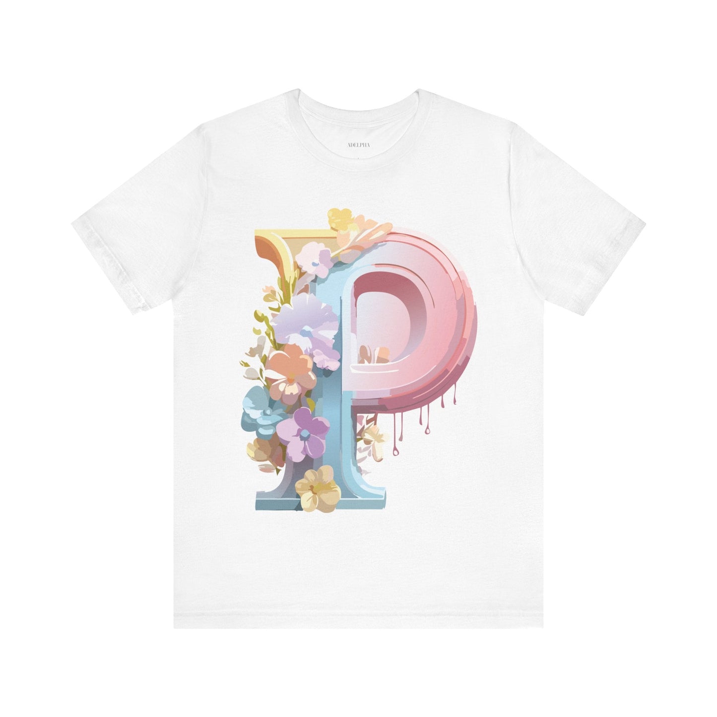 Adelpha Letter P Graphic Tee Unisex Vintage Inspired Art Design Jersey Short Sleeve Shirt