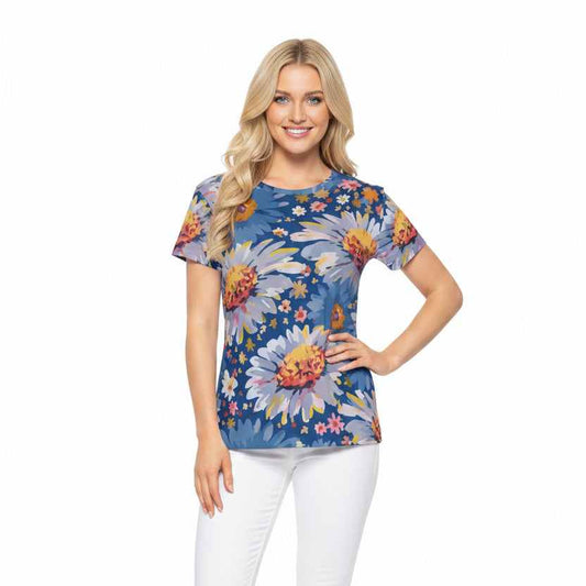 Women Poly Shirt with Floral Print F241