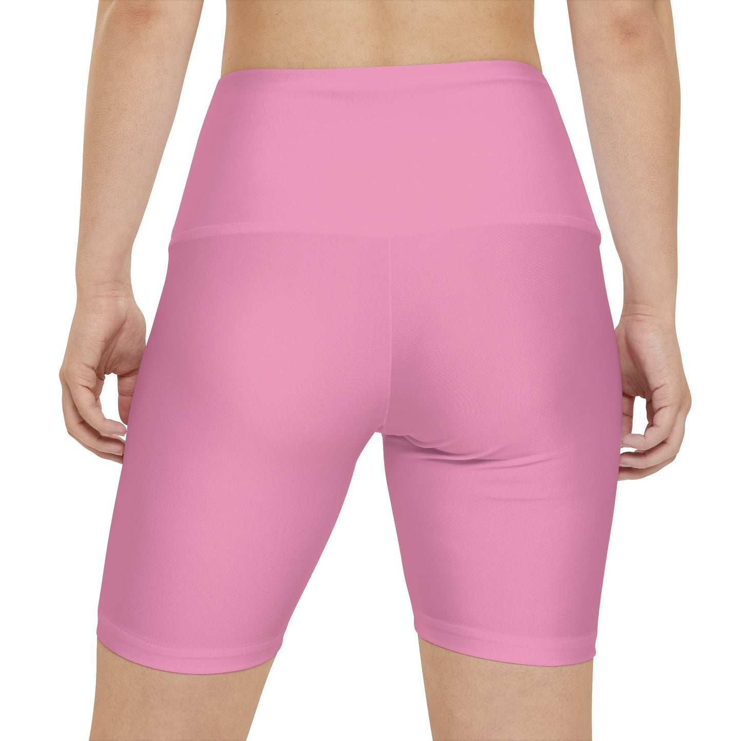 Pink Mist Women's Workout Shorts — Solid High-Waist Biker Shorts for Exercise & Everyday Wear