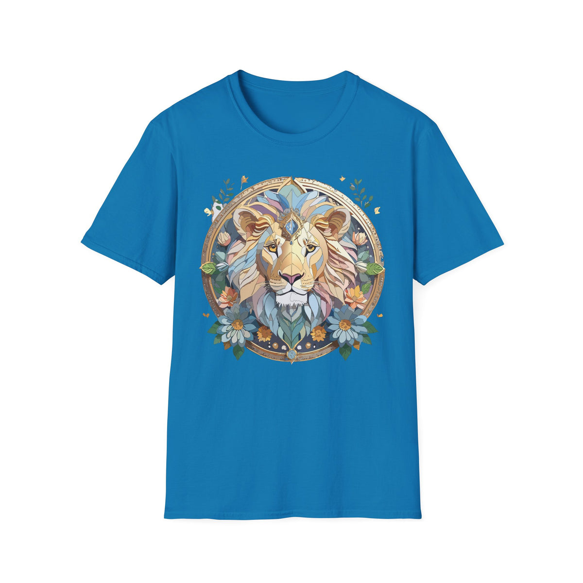 Boho Geometric Lion Tee | Lion Face T-Shirt, Bohemian Animal Graphic