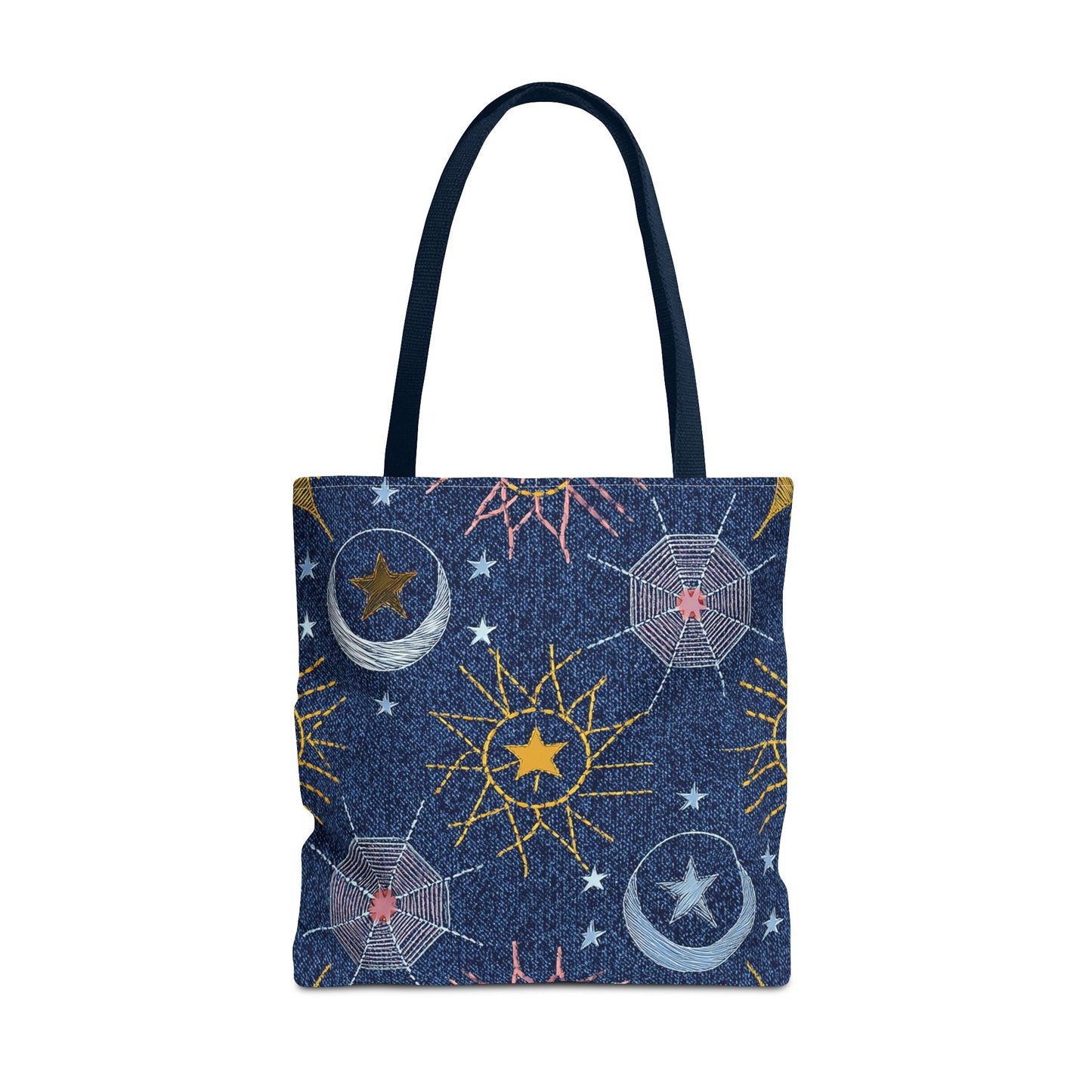 Denim Fabric Imitation Print Unisex Canvas Bag Poly Spun 3 Sizes Tote Bag 183-7