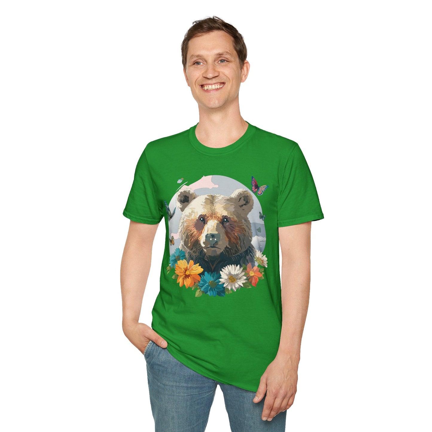 Bear T Shirt Unisex Gildan Softstyle Cotton Tee With Teddy Bear Design Lightweight Comfort