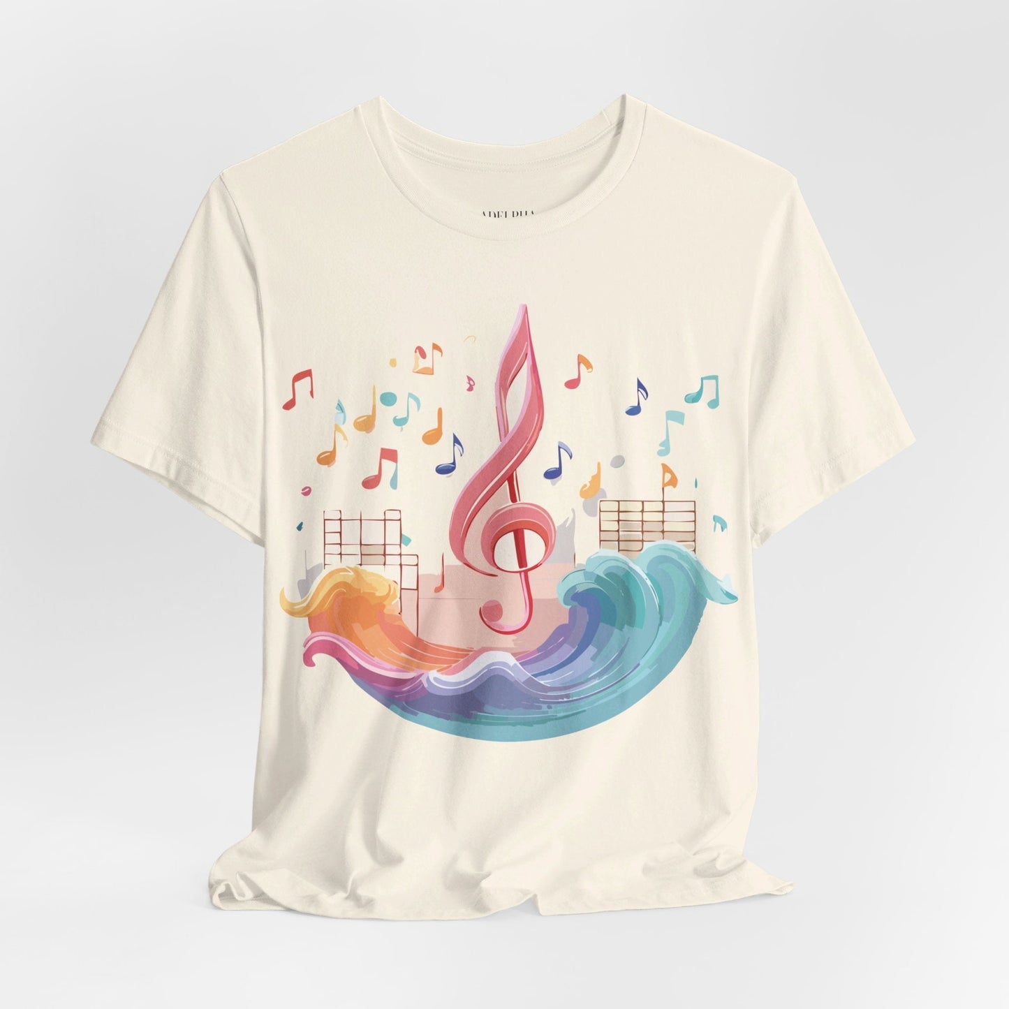 Music Graphic Unisex 100 Cotton Vintage Art with Musical Elements Tee 30