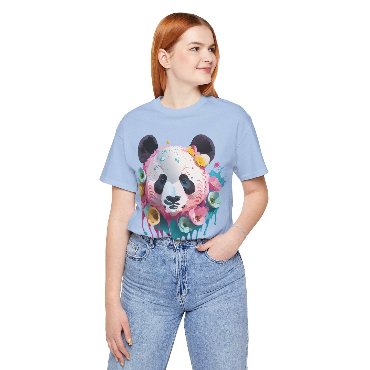 Panda Graphic Unisex 100 Cotton Vintage Art with Animal T-Shirt 6