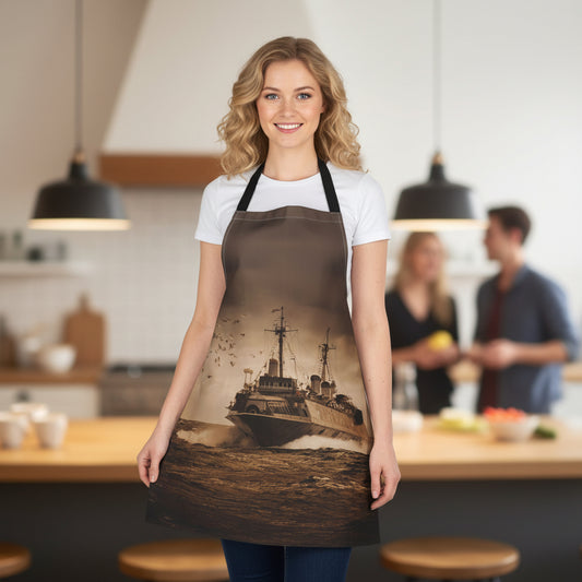 Ship 100% Polyester Stain-resistant 31.5 x 25.6 | Art Print Canvas Apron 1