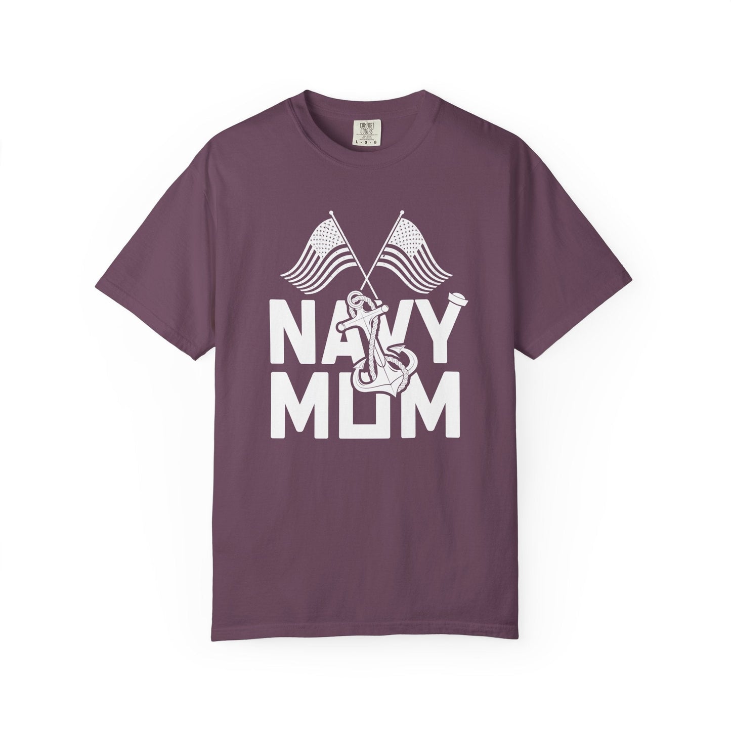 Navy Mom T-shirt Mother's Day Mama Tee Unisex Comfort Colors Garment-Dyed Cotton h20