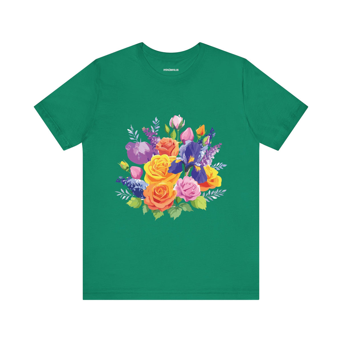 Floral Graphic Unisex Cotton Bella+Canvas Tee with Flowers Design ab103