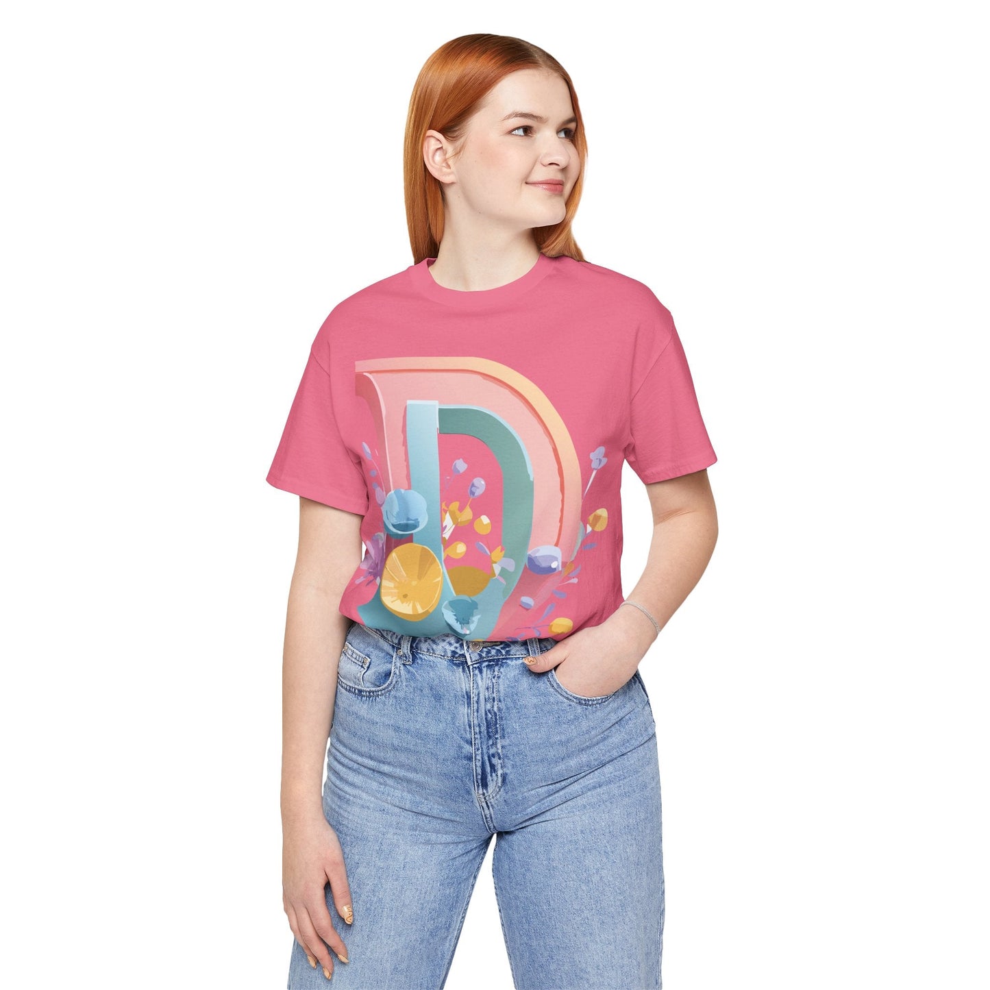 Adelpha Letter D Shirt Unisex Graphic Tee Short Sleeve Vintage Inspired Art Design