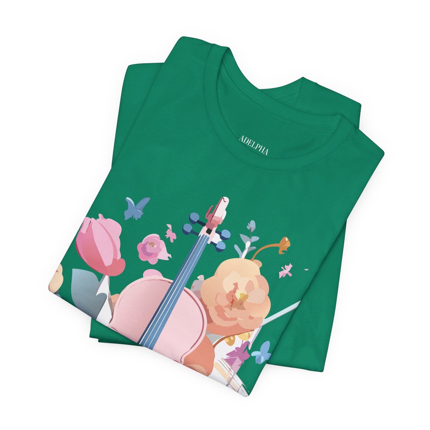Music Graphic Unisex 100 Cotton Vintage Art with Musical Elements Tee 9