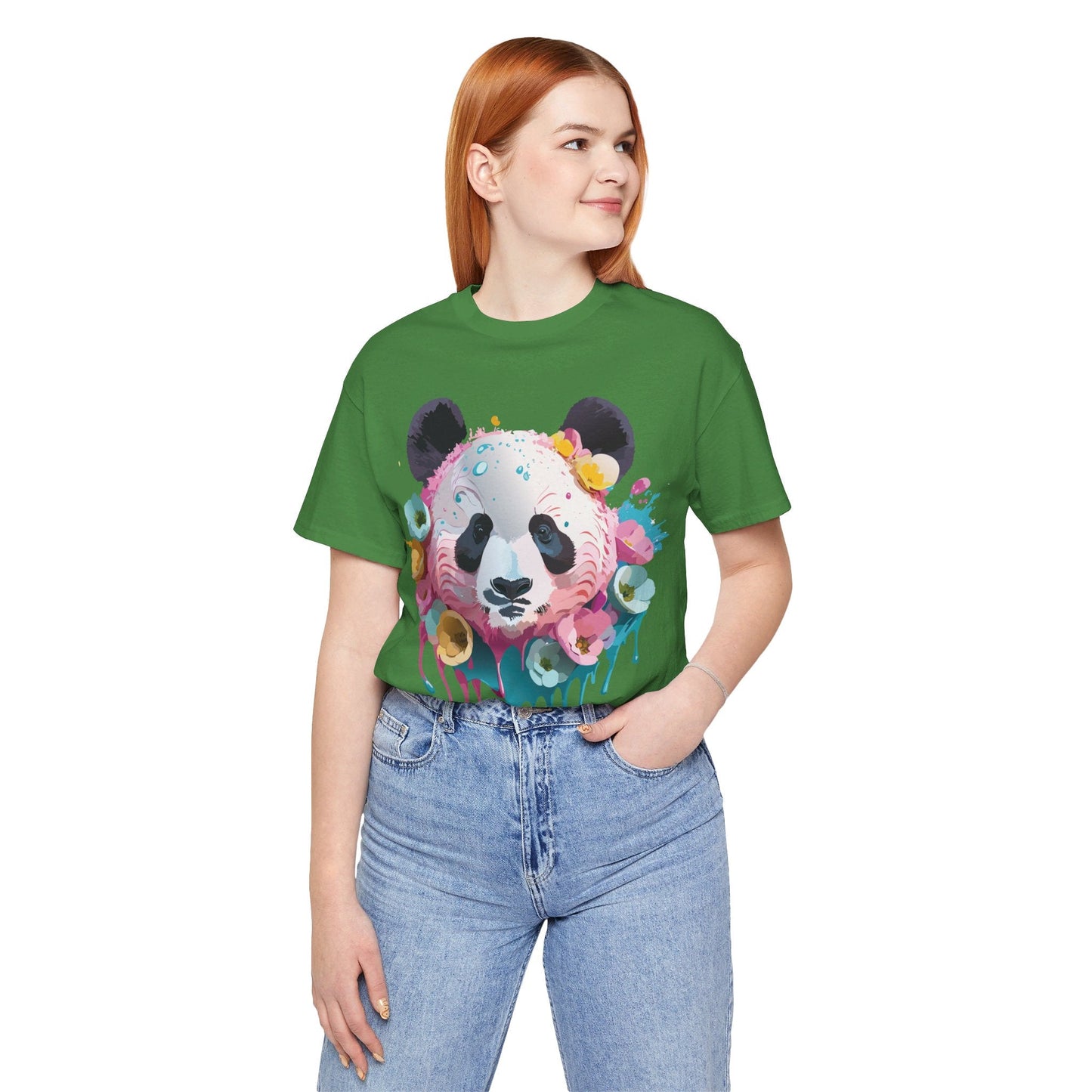 Panda Graphic Unisex 100 Cotton Vintage Art with Animal T-Shirt 5