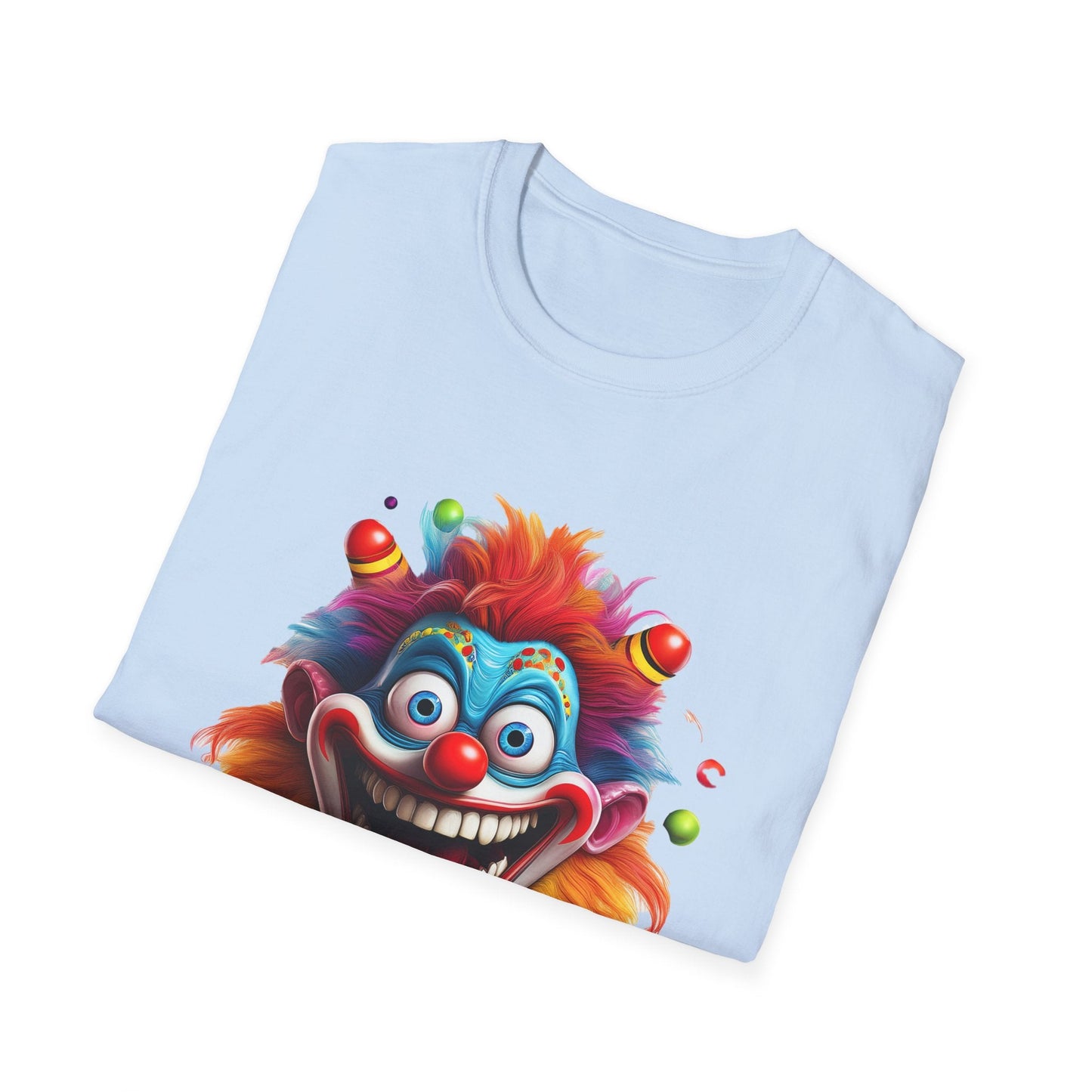 Clown Themed Unisex T Shirt Funny Man Circus Scary Man Tee Gildan Softstyle 64000 Cotton