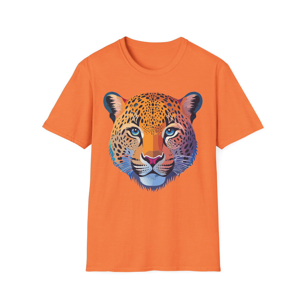 Colorful Leopard Face T-Shirt | Vibrant Wildlife Animal Tee