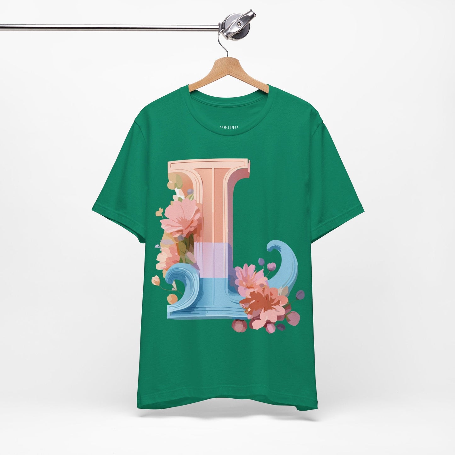 Letter L Shirt Unisex Graphic Tee With Vintage Inspired Artwork By Adelpha Premium Quality