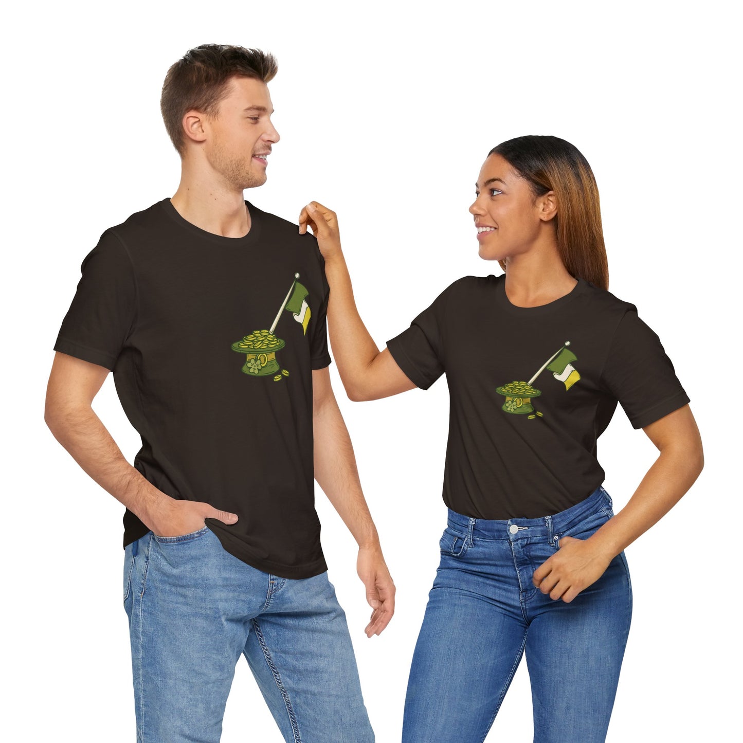 Camiseta unisex de algodón con estampados de la suerte