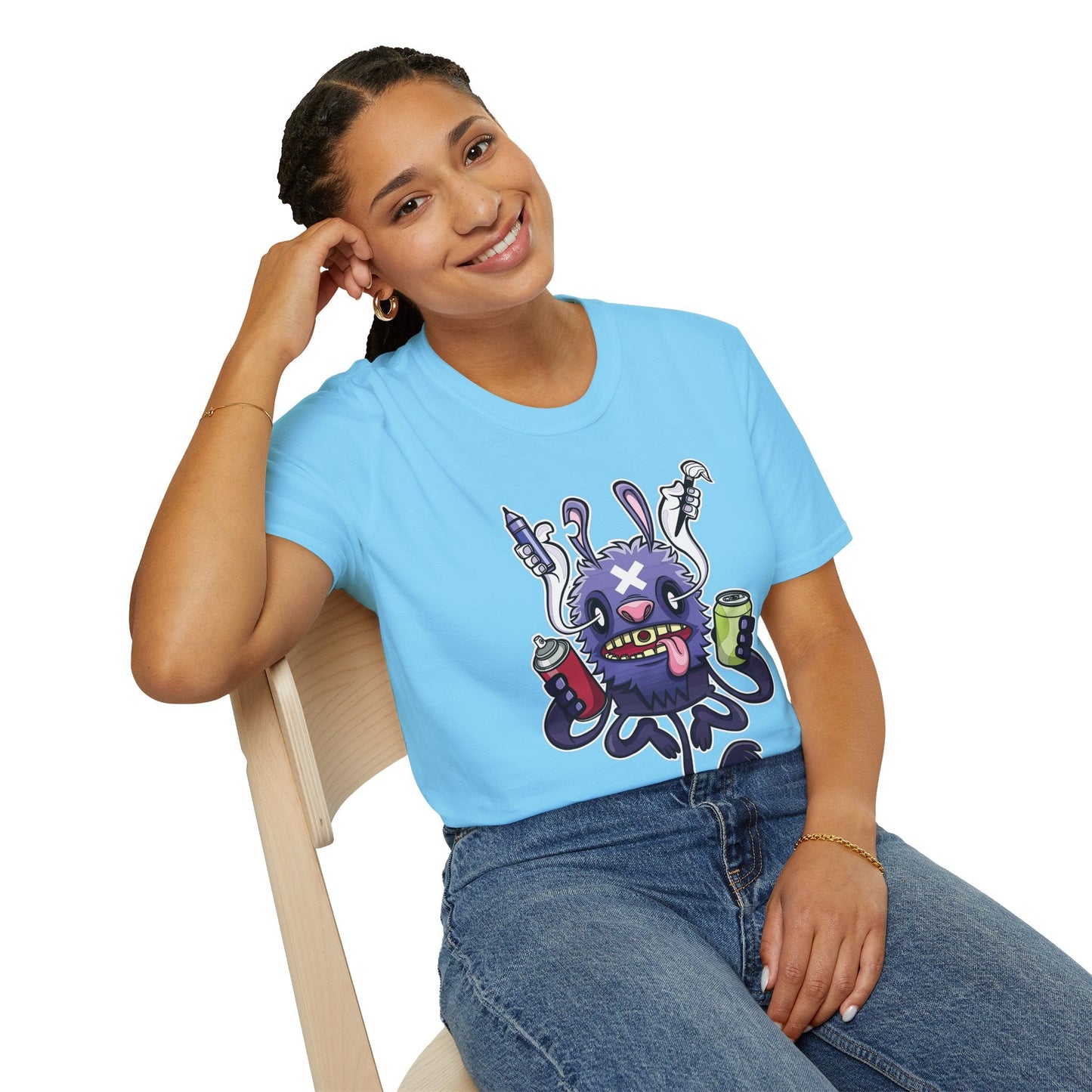 Cartoon T Shirt Animation T Shirt Funny Tee Shirt Unisex Softstyle Gildan 64000 Art Design
