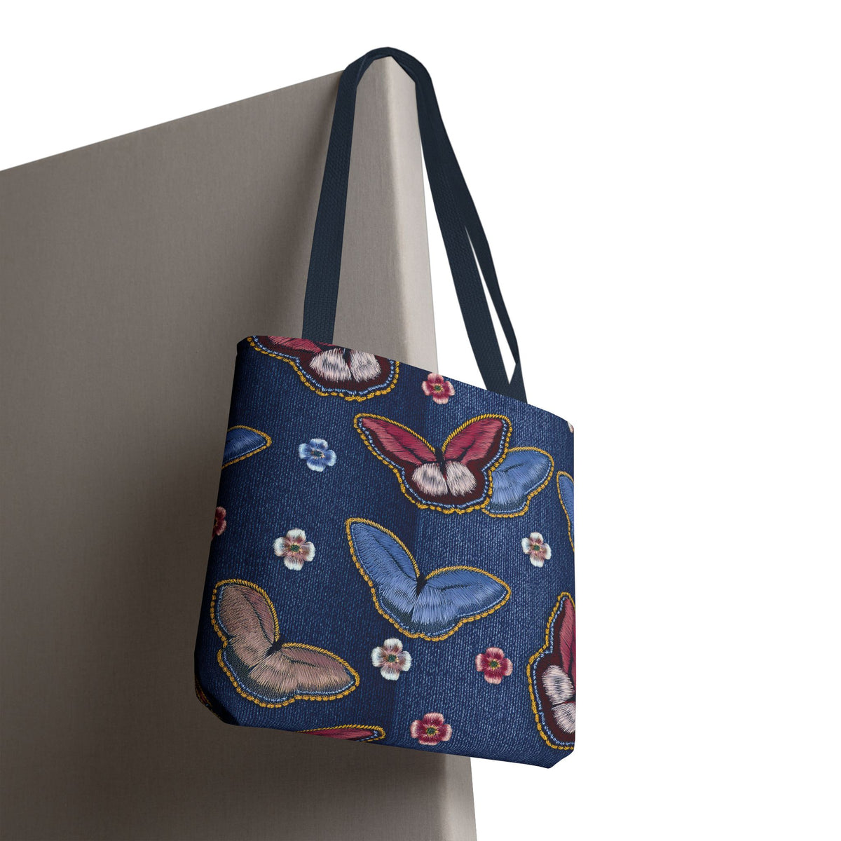 Denim Fabric Imitation Print Unisex Canvas Bag Poly Spun 3 Sizes Tote Bag 180