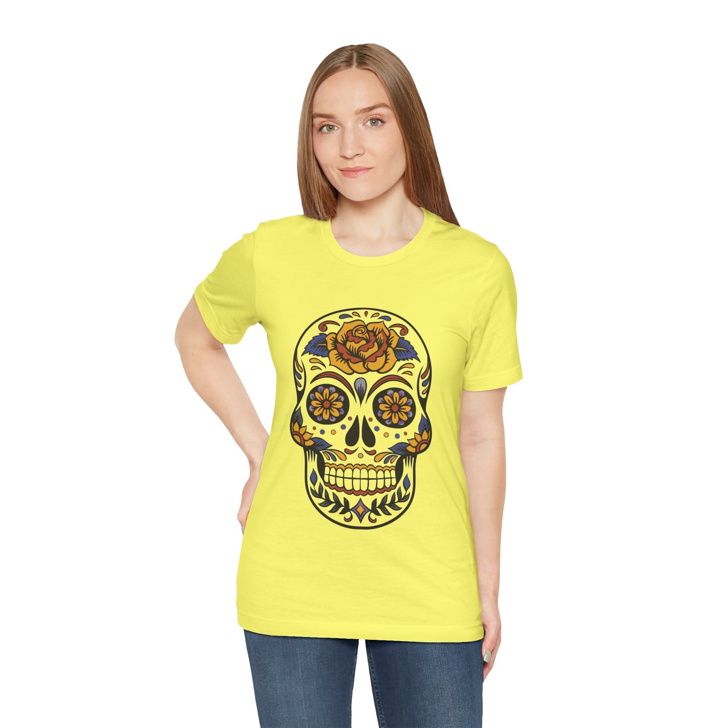 Unisex Cotton Tee Shirt with Skull