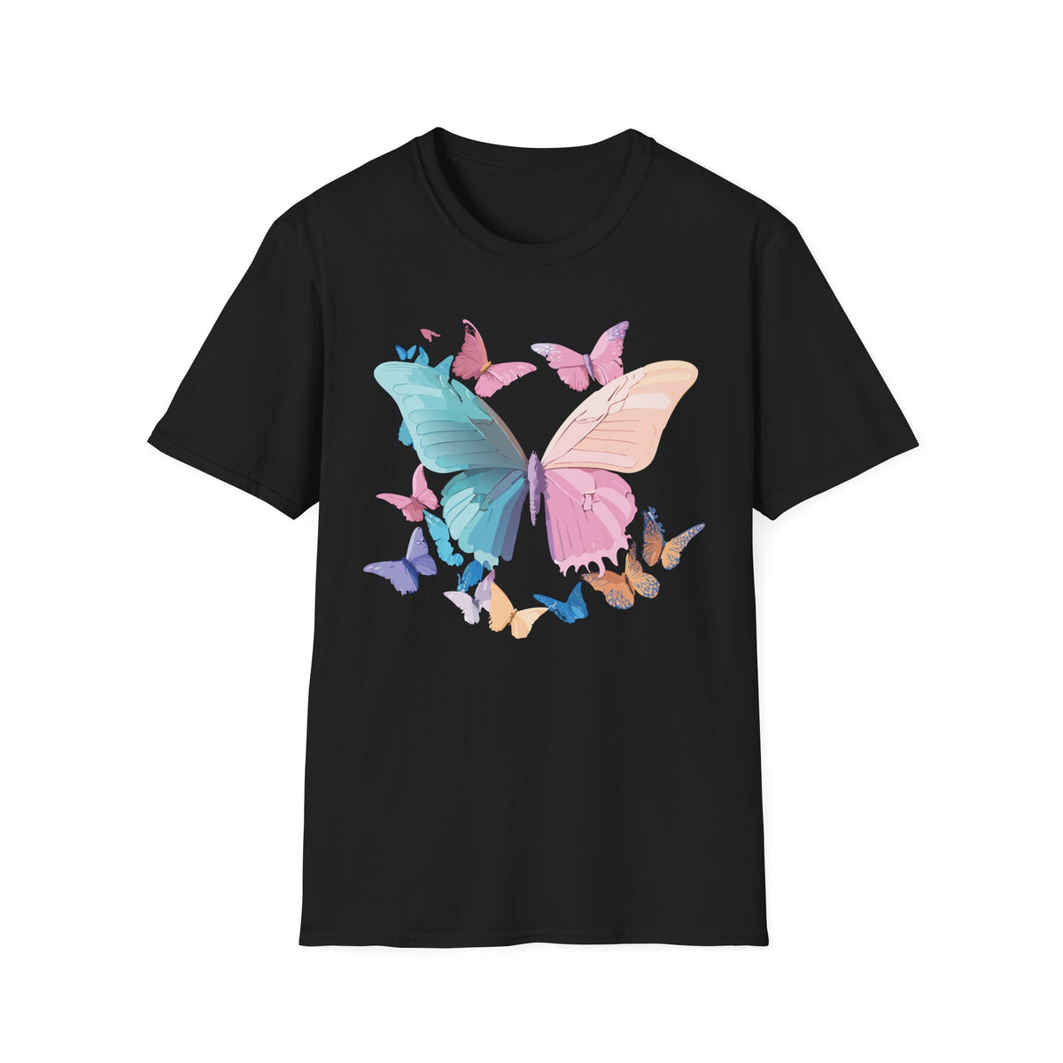 Colorful Butterfly Graphic Design Unisex 100 Cotton Gildan T-Shirt