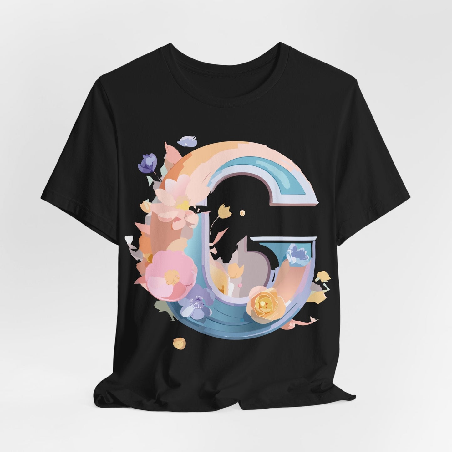 Letter G Shirt Graphic Tee Unisex Short Sleeve Vintage Inspired Artwork Adelpha Print
