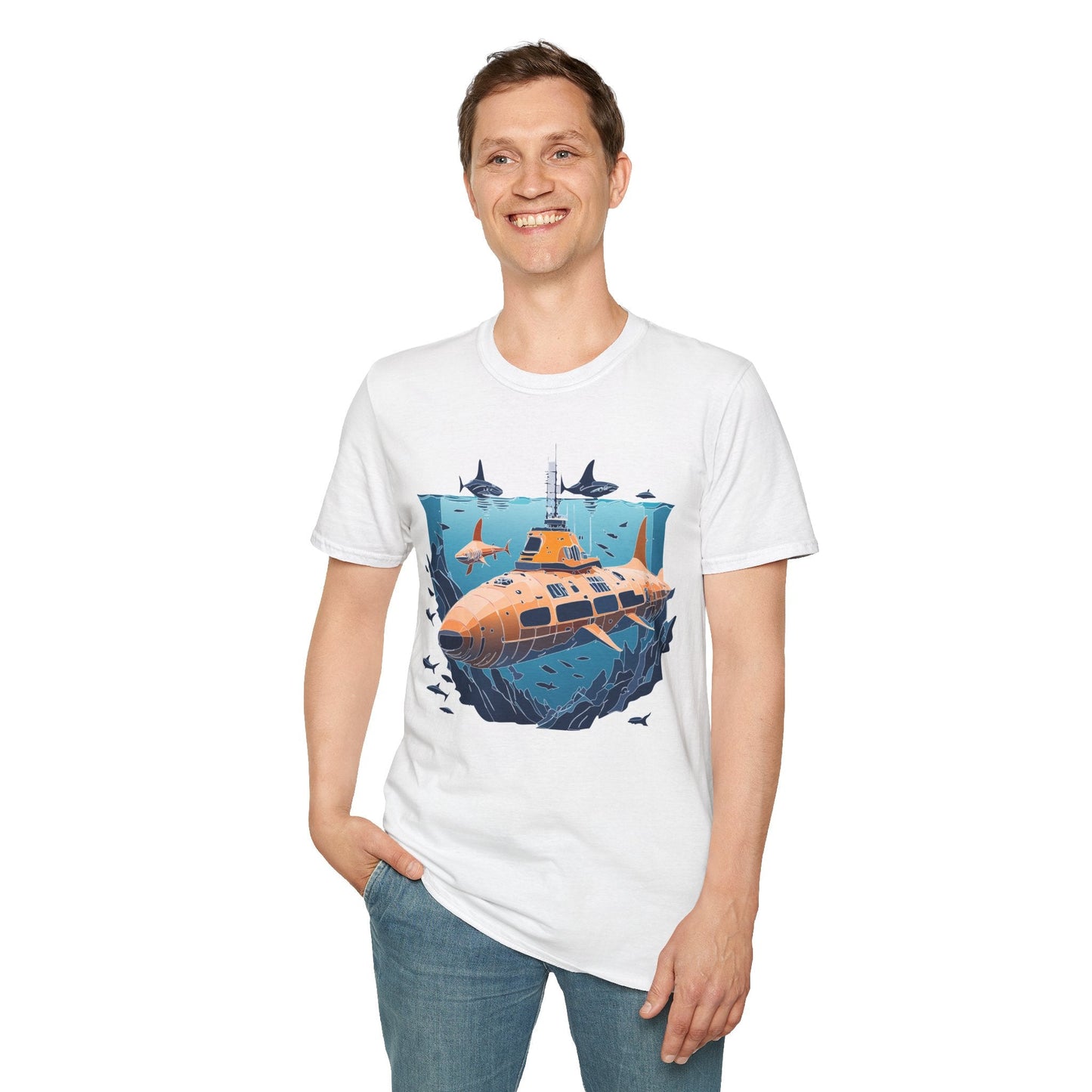 Ocean T Shirt Unisex Gildan Softstyle 64000 Ocean Theme Tee 100 Percent Cotton Fabric