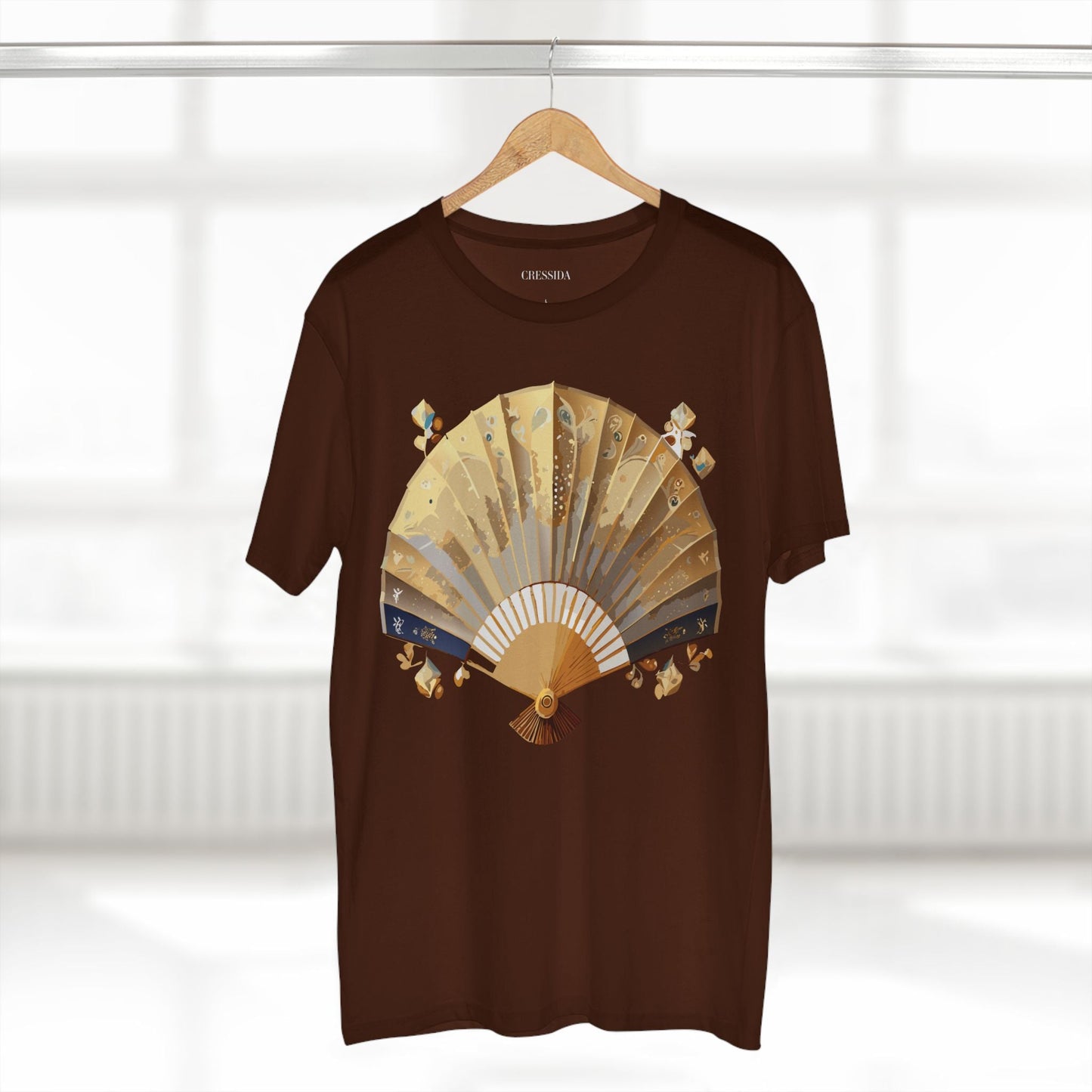 Antique Fan Graphic Design T-Shirt Unisex 100 Cotton Floral Carnival Artwork Tee 24
