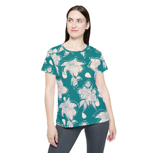 Camiseta de poliéster con estampados florales