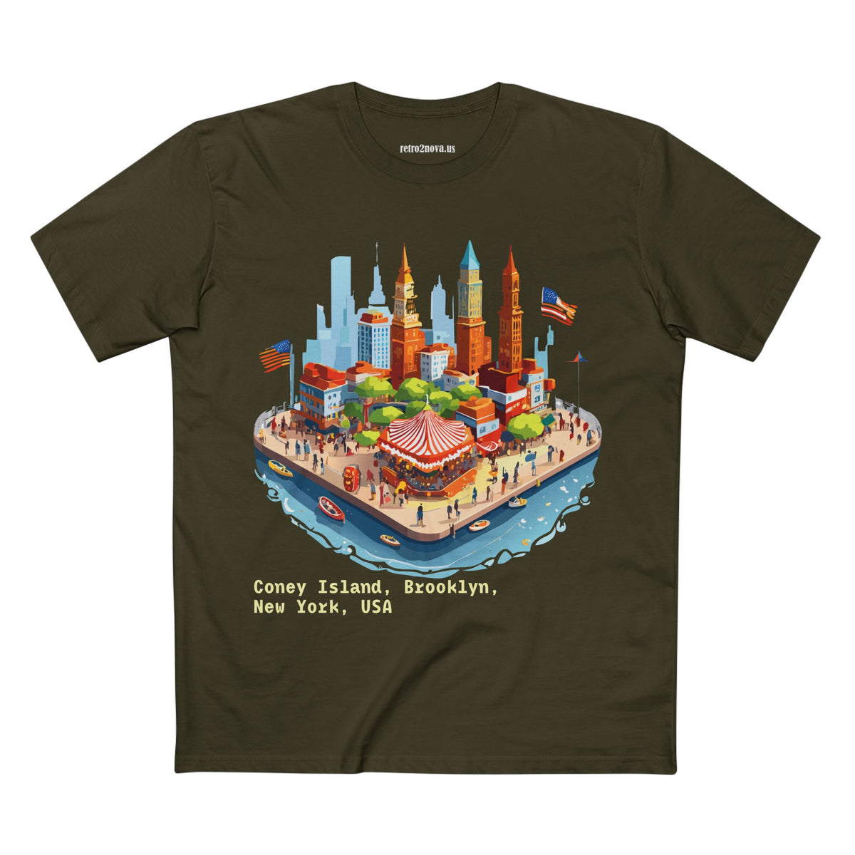 Coney Island Brooklyn New York Cityscape Tee | Illustrated Landmark T-Shirt