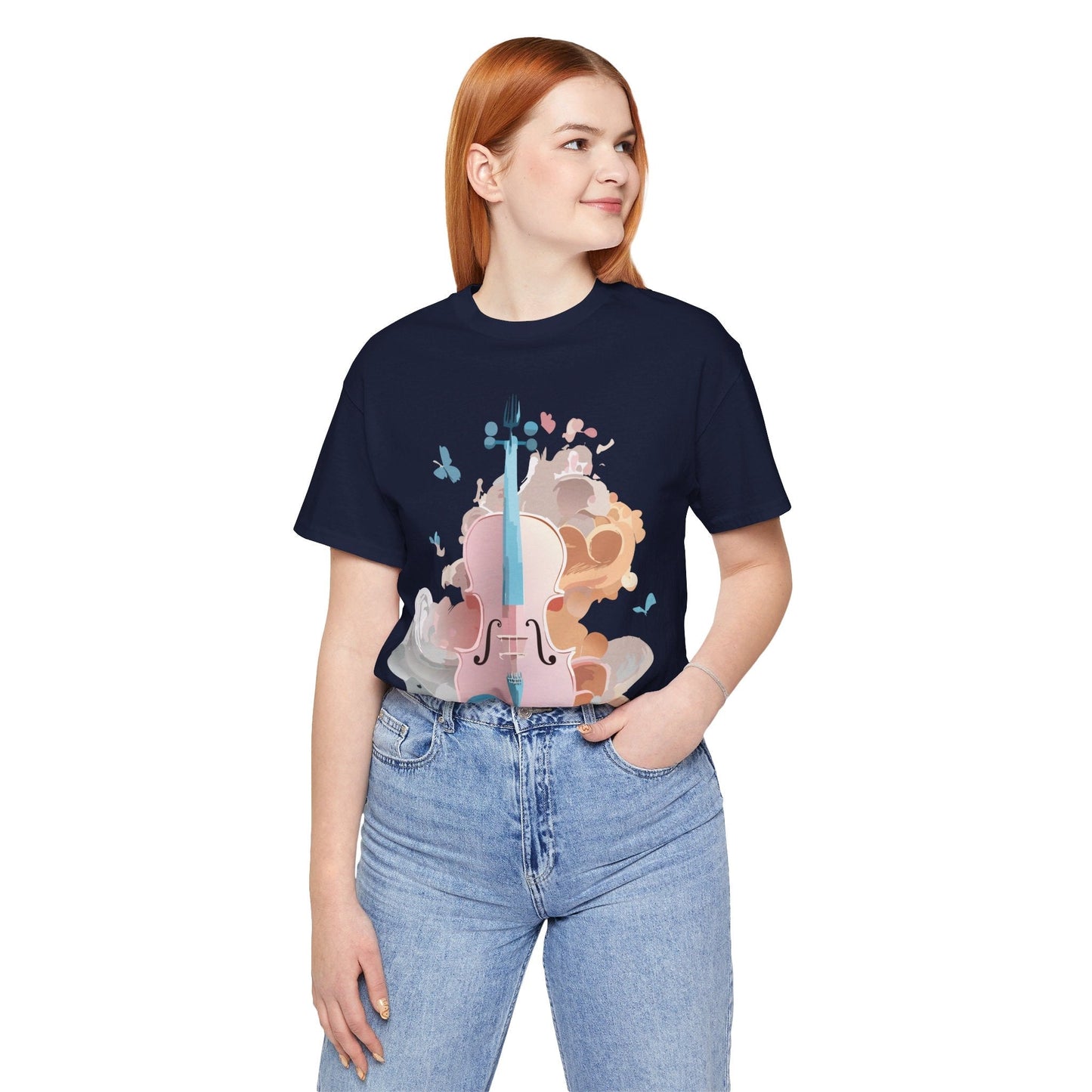 Music Graphic Unisex 100 Cotton Vintage Art with Musical Elements Tee 11