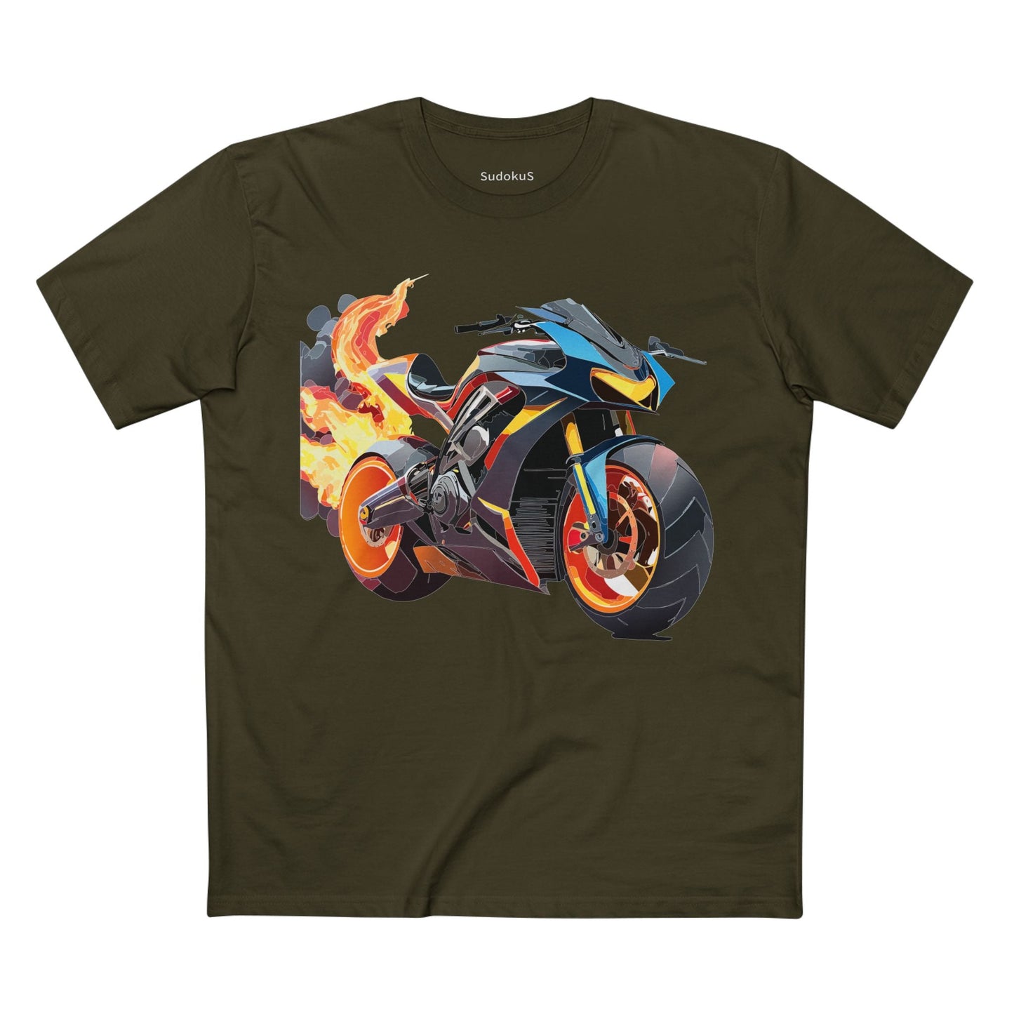 Moto Bike Graphic Unisex 100 Cotton Staple Tee 20